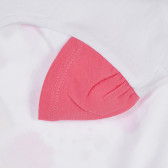 Βαμβακερό μπλουζάκι με ροζ μανίκια για μωρά, λευκό Chicco 258368 3