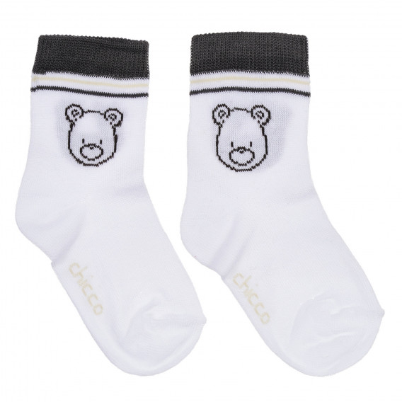 Κάλτσες αρκουδάκι για μωρά, λευκές Chicco 258378 
