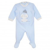 Βελούδινη ολόσωμη φόρμα με τύπωμα με πιγκουίνο για μωρά, μπλε Chicco 258395 
