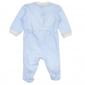 Βελούδινη ολόσωμη φόρμα με τύπωμα με πιγκουίνο για μωρά, μπλε Chicco 258398 4