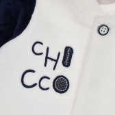 Βελούδινη φόρμα με εφαρμογές για ένα μωρό σε λευκό και μπλε χρώμα Chicco 258408 2