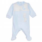 Βελούδινη φόρμα με το λογότυπο της μάρκας για ένα μωρό, μπλε Chicco 258411 