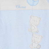 Βελούδινη φόρμα με το λογότυπο της μάρκας για ένα μωρό, μπλε Chicco 258412 2