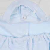 Βελούδινη φόρμα με το λογότυπο της μάρκας για ένα μωρό, μπλε Chicco 258413 3