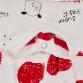 Βελούδινη φόρμα με χαρούμενο σχέδιο για ένα μωρό, λευκό Chicco 258425 3