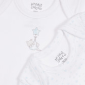 Βαμβακερό σετ από δύο κορμάκια με εικονική εκτύπωση για ένα μωρό, σε λευκό Chicco 258480 3