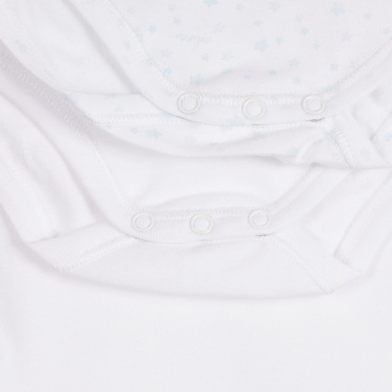 Βαμβακερό σετ από δύο κορμάκια με εικονική εκτύπωση για ένα μωρό, σε λευκό Chicco 258481 4