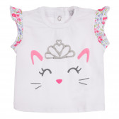 Σετ βαμβακερό μπλουζάκι και σορτς μωρού σε λευκό και ροζ Chicco 258511 2