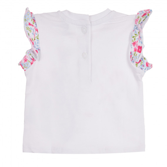 Σετ βαμβακερό μπλουζάκι και σορτς μωρού σε λευκό και ροζ Chicco 258514 5