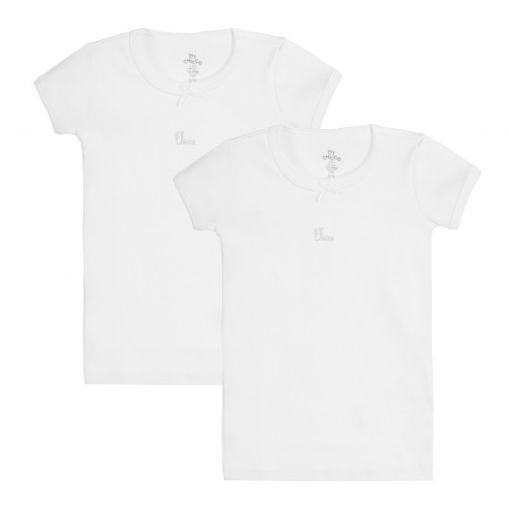 Σετ βαμβακερών από δύο μπλουζάκια, σε λευκό Chicco 258539 