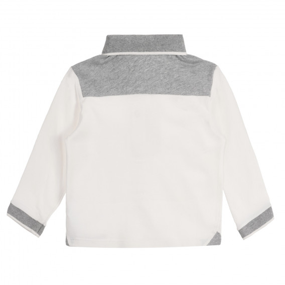 Σετ βαμβακερό μπλουζάκι και παντελόνι σε λευκό και γκρι χρώμα. Chicco 258597 5