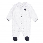 Βαμβακερή φόρμα με τύπωμα από καρδιές για ένα μωρό, λευκό Chicco 258621 