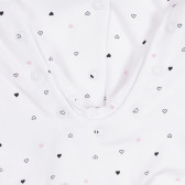 Βαμβακερή φόρμα με τύπωμα από καρδιές για ένα μωρό, λευκό Chicco 258624 3