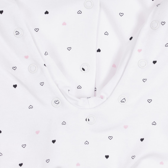 Βαμβακερή φόρμα με τύπωμα από καρδιές για ένα μωρό, λευκό Chicco 258624 3