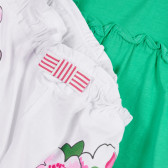 Βαμβακερό σετ μπλουζών και σορτς σε πράσινο και λευκό Chicco 258669 4