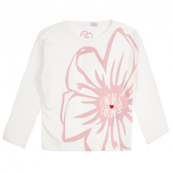 Μπλούζα με μακριά μανίκια και λουλουδάτο τύπωμα, λευκό Chicco 258705 