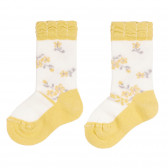 Κάλτσες με κίτρινες πινελιές για ένα μωρό, λευκό Chicco 258716 