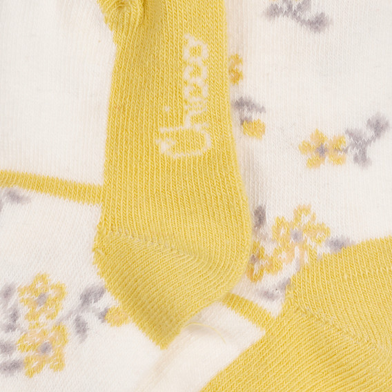Κάλτσες με κίτρινες πινελιές για ένα μωρό, λευκό Chicco 258717 2
