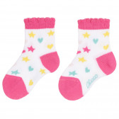 Κάλτσες με χρωματιστά αστέρια για μωρό, λευκό Chicco 258725 