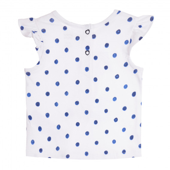 Βαμβακερό σετ μπλουζάκι και σορτς μωρού, σε λευκό και μπλε Chicco 258740 5