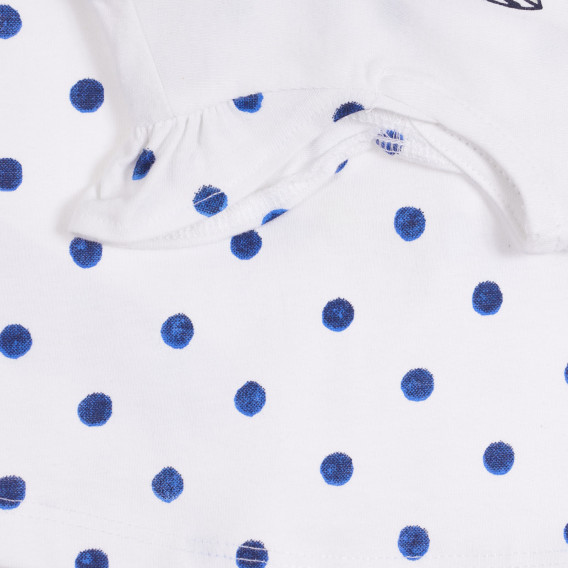 Βαμβακερό σετ μπλουζάκι και σορτς μωρού, σε λευκό και μπλε Chicco 258741 4