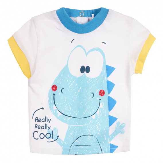 Σετ μπλουζάκι βαμβακερό και σορτς μωρού σε λευκό και μπλε. Chicco 258764 2