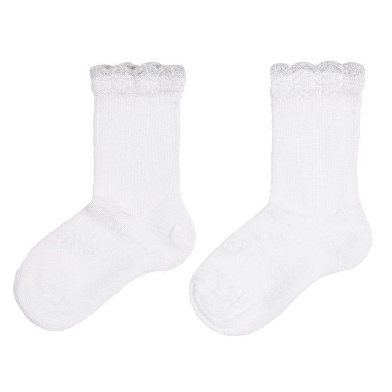 Κάλτσες με γυαλιστερά νήματα για ένα μωρό, λευκό  258779