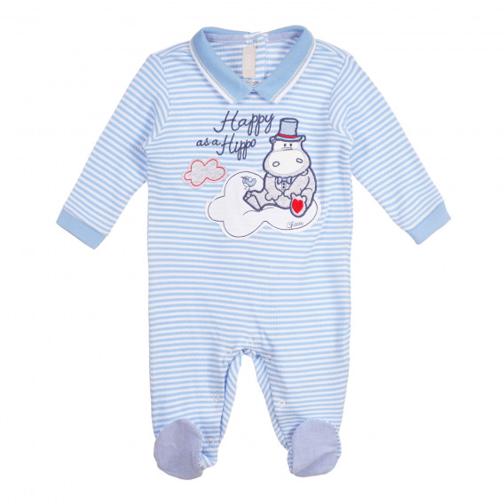HIPPO ριγέ βαμβακερή φόρμα για ένα μωρό, μπλε Chicco 258781 