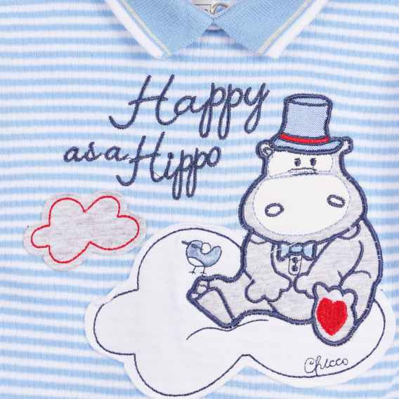 HIPPO ριγέ βαμβακερή φόρμα για ένα μωρό, μπλε Chicco 258784 3