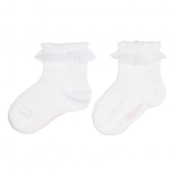 Κάλτσες με μπούκλες για ένα μωρό, σε λευκό Chicco 258842 
