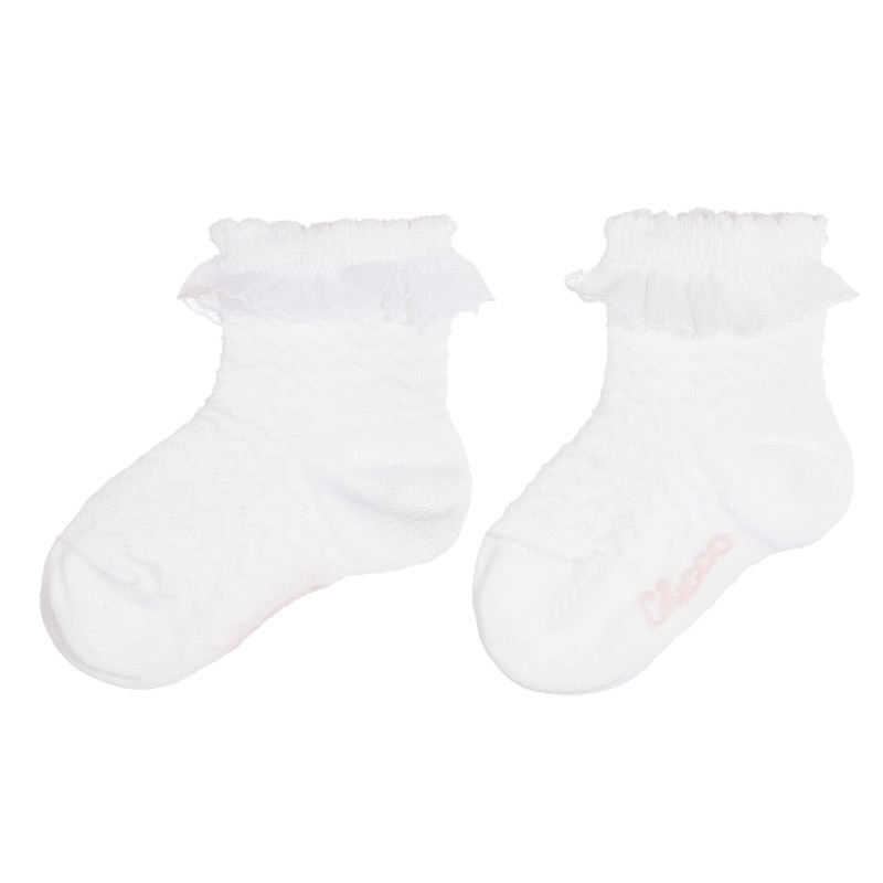 Κάλτσες με μπούκλες για ένα μωρό, σε λευκό  258842