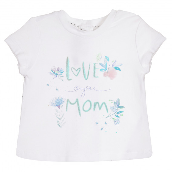 Βαμβακερό μπλουζάκι και κολάν για ένα μωρό, λευκό Chicco 258945 2