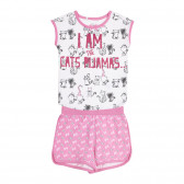 Πιτζάμες από βαμβάκι &quot;I AM THE CATS PAJAMAS&quot; για ένα μωρό σε λευκό και ροζ χρώμα Chicco 258954 