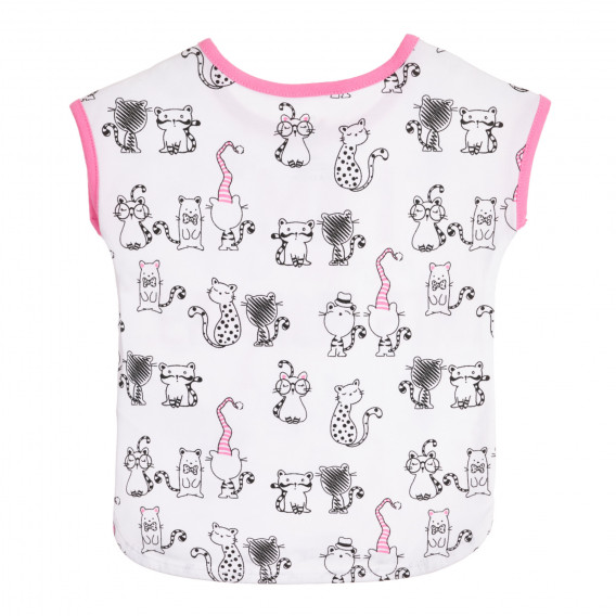 Πιτζάμες από βαμβάκι &quot;I AM THE CATS PAJAMAS&quot; για ένα μωρό σε λευκό και ροζ χρώμα Chicco 258957 4
