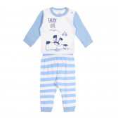 Πυτζάμες από βαμβάκι Απολαύστε τη ζωή για ένα μωρό, μπλε Chicco 258966 