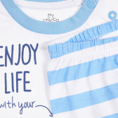 Πυτζάμες από βαμβάκι Απολαύστε τη ζωή για ένα μωρό, μπλε Chicco 258968 3