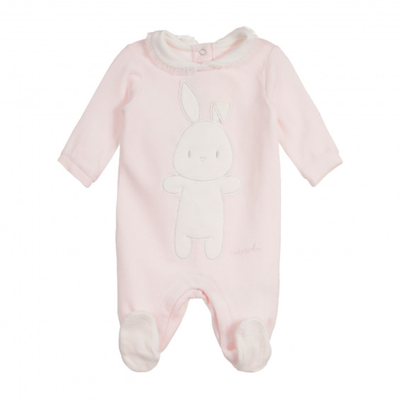 Βαμβακερές φόρμες με λαγουδάκι για ένα μωρό, ροζ Chicco 258986 