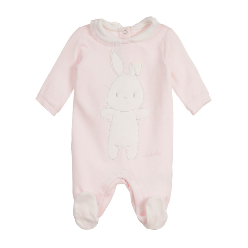 Βαμβακερές φόρμες με λαγουδάκι για ένα μωρό, ροζ  258986