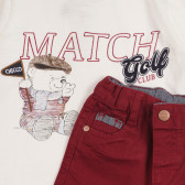 Σετ βαμβακερή μπλούζα και παντελόνι σε λευκό και κόκκινο χρώμα Chicco 258996 3