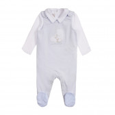 Σετ βαμβακερού σώματος και φόρμες για ένα μωρό σε λευκό και μπλε χρώμα Chicco 259016 