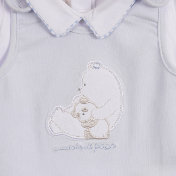 Σετ βαμβακερού σώματος και φόρμες για ένα μωρό σε λευκό και μπλε χρώμα Chicco 259017 2