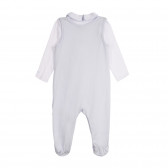 Σετ βαμβακερού σώματος και φόρμες για ένα μωρό σε λευκό και μπλε χρώμα Chicco 259019 4