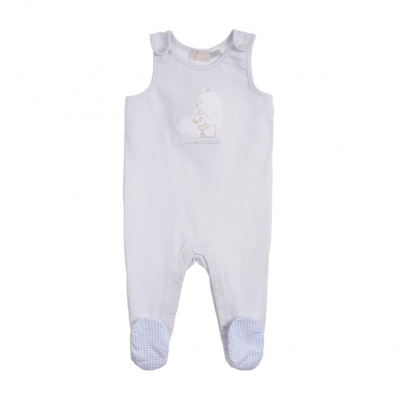 Σετ βαμβακερού σώματος και φόρμες για ένα μωρό σε λευκό και μπλε χρώμα Chicco 259020 5