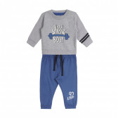 Σετ φούτερ και παντελόνι για ένα μωρό γκρι και μπλε Chicco 259039 