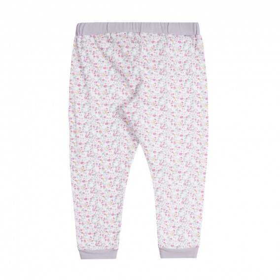 Βαμβακερές πιτζάμες με μοτίβα λουλουδιών σε λευκό και μοβ Chicco 259067 6