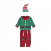 Βελούδινη χριστουγεννιάτικη φορεσιά για ένα μωρό με κόκκινο και πράσινο χρώμα Chicco 259080 