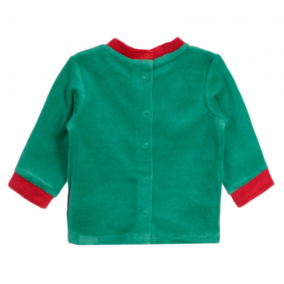 Βελούδινη χριστουγεννιάτικη φορεσιά για ένα μωρό με κόκκινο και πράσινο χρώμα Chicco 259087 5