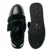 Παπούτσια για κορίτσια σε μαύρο χρώμα με μαύρο αφράτο Colors Of California 25916 3