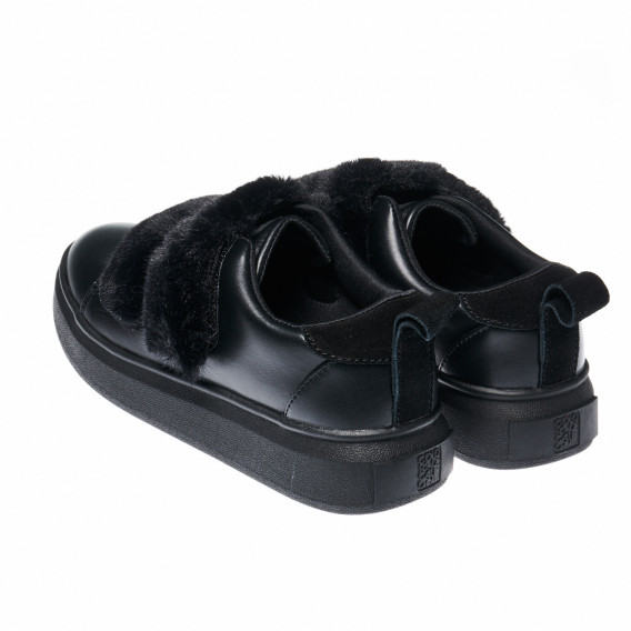 Παπούτσια για κορίτσια σε μαύρο χρώμα με μαύρο αφράτο Colors Of California 25917 2