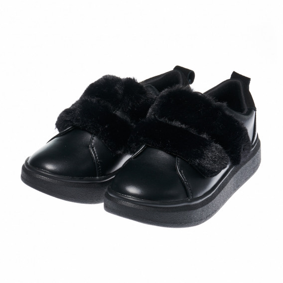 Παπούτσια για κορίτσια σε μαύρο χρώμα με μαύρο αφράτο Colors Of California 25918 